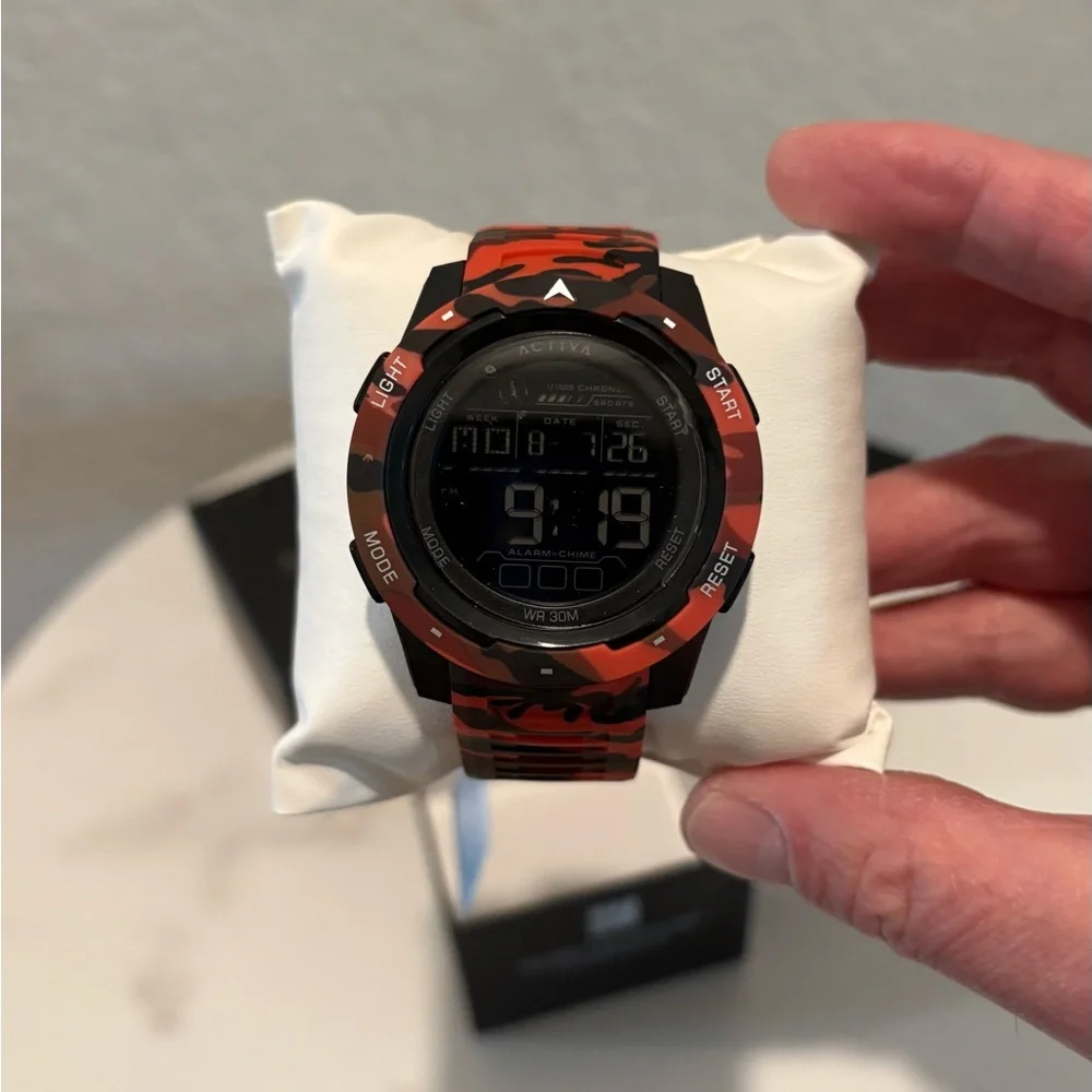 Activa X Terrain Invicta Digital Men's Watch - 45mm, Camouflage, Red
